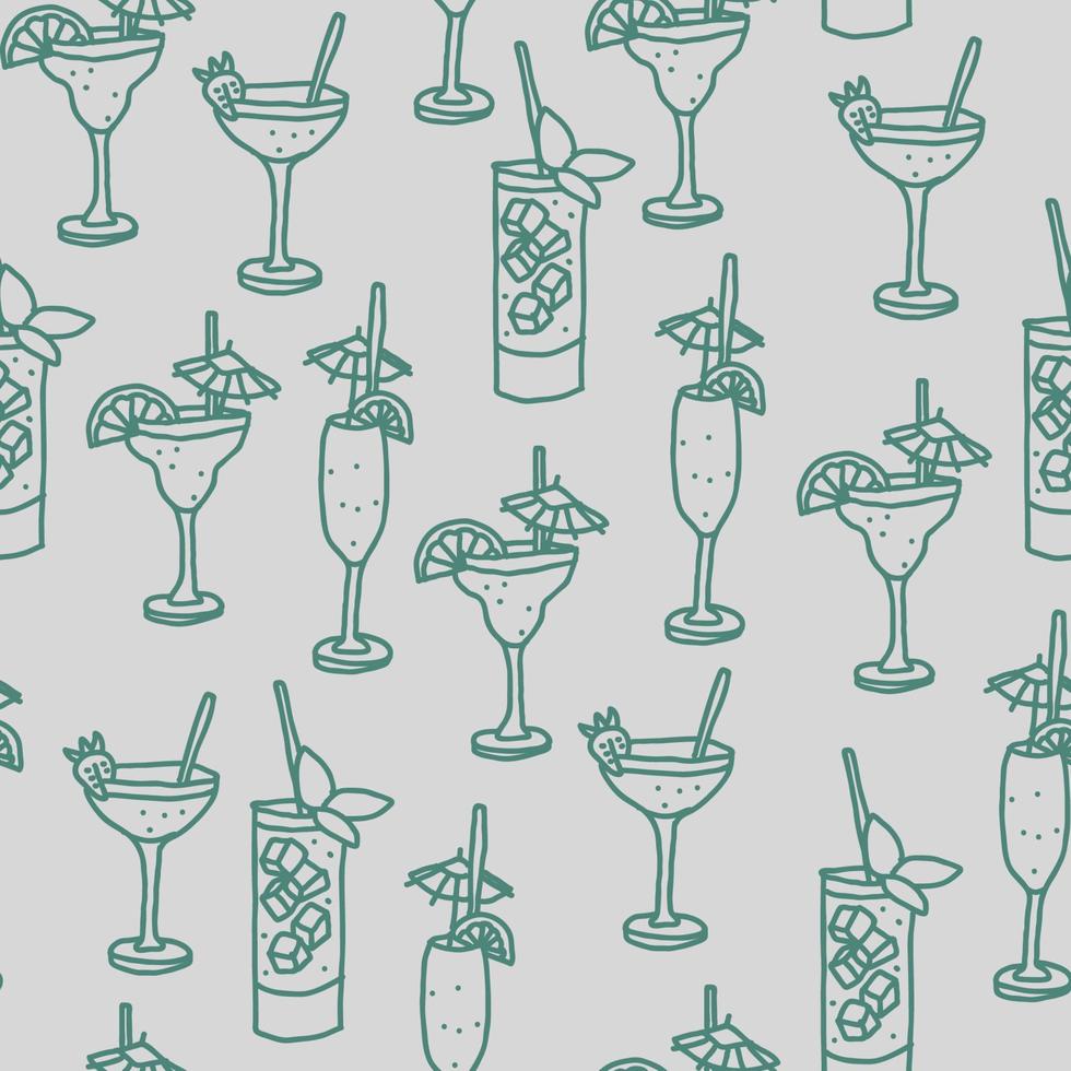 patrón de bebidas sin costuras vector