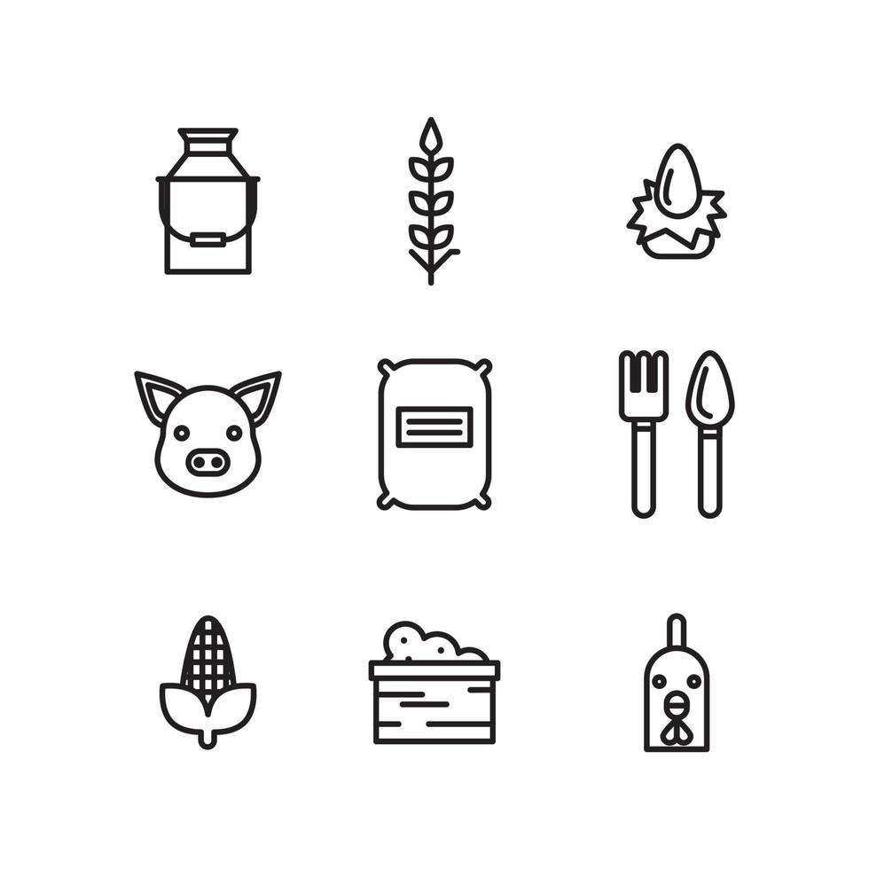 Farm Outlined Icons vector