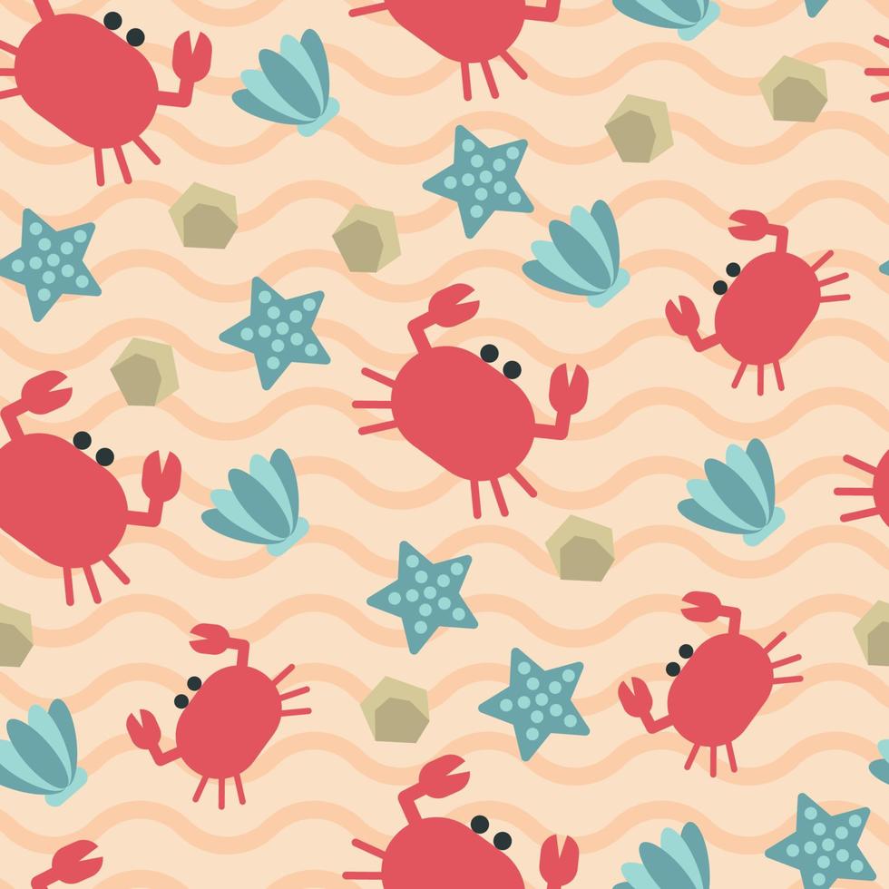 Crab Seamless Pattern vector