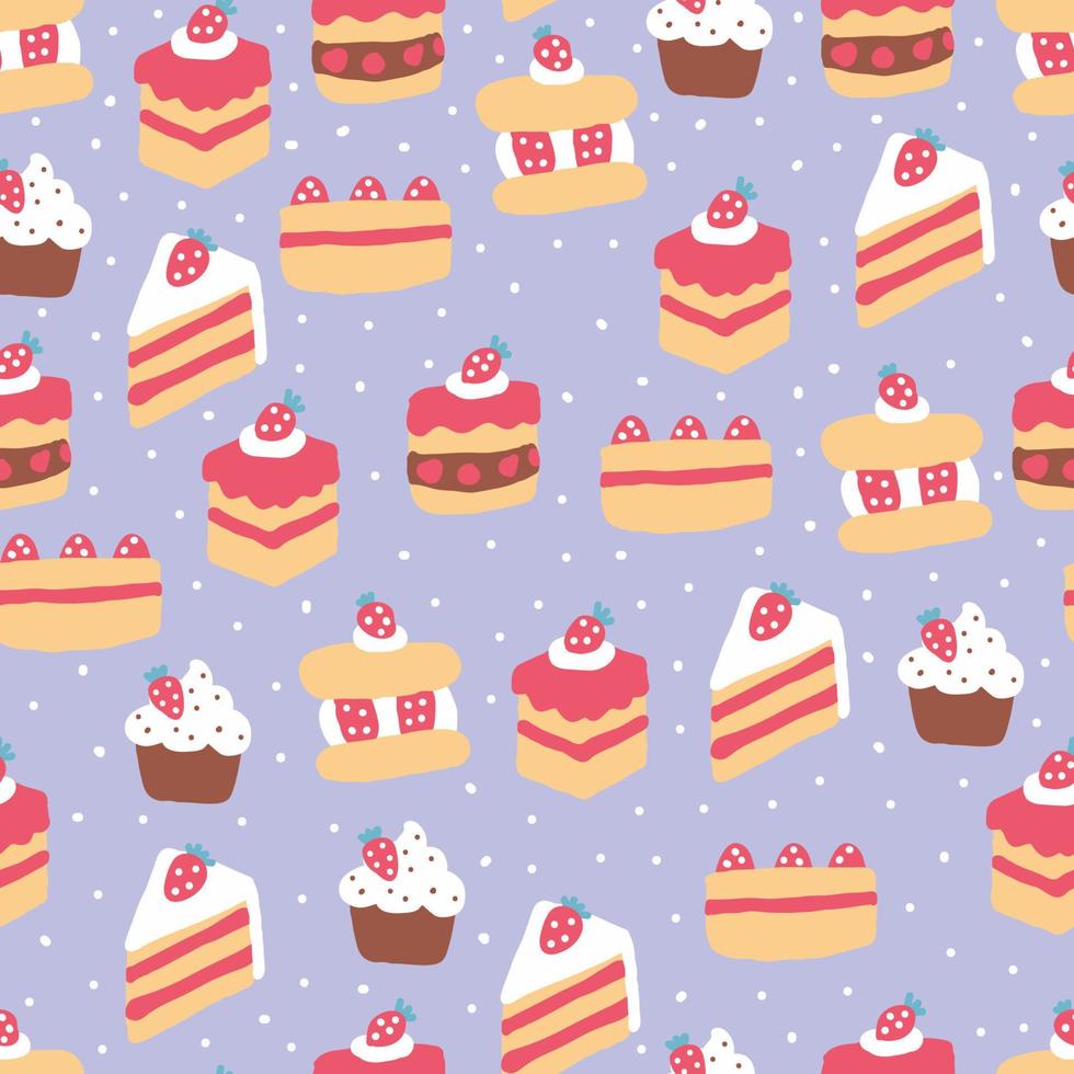 Strawberry Cakes Pattern vector