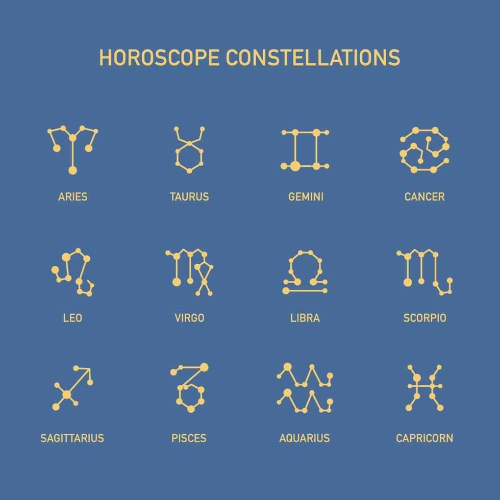 iconos de constelaciones del horóscopo vector