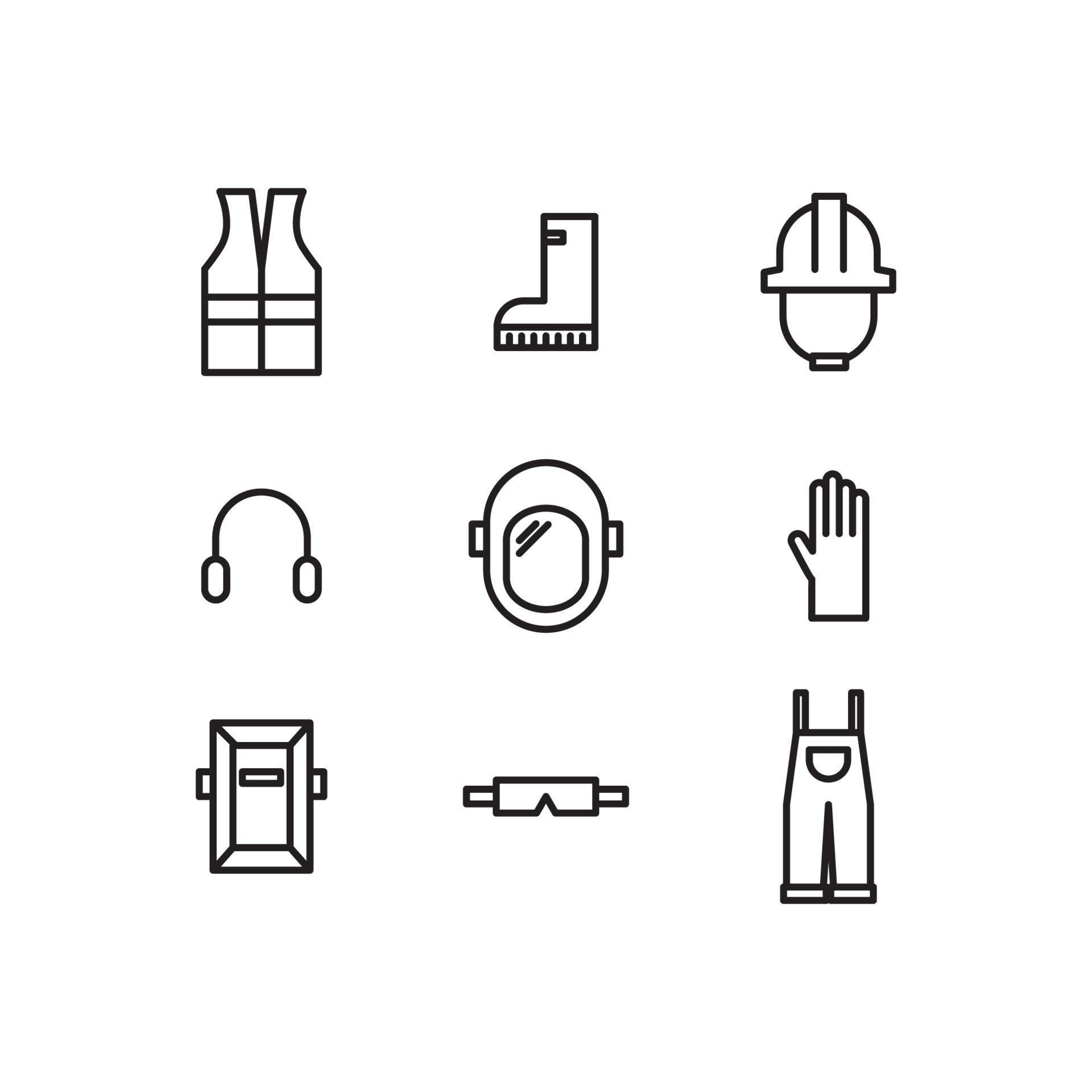 Outlined Construction Accessories 12630340 Vector Art at Vecteezy