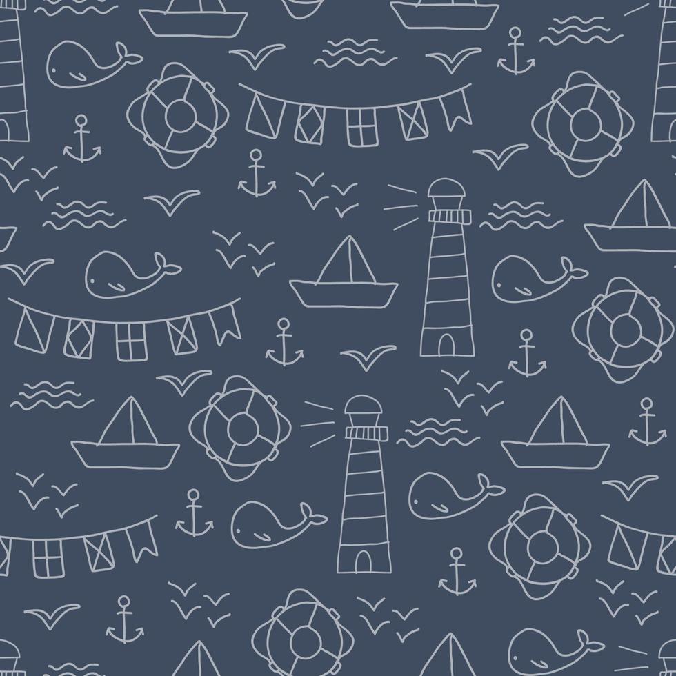 Sea Seamless Pattern vector