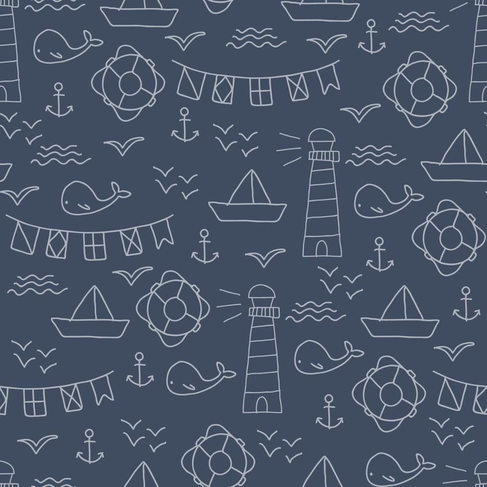 Sea Seamless Pattern vector