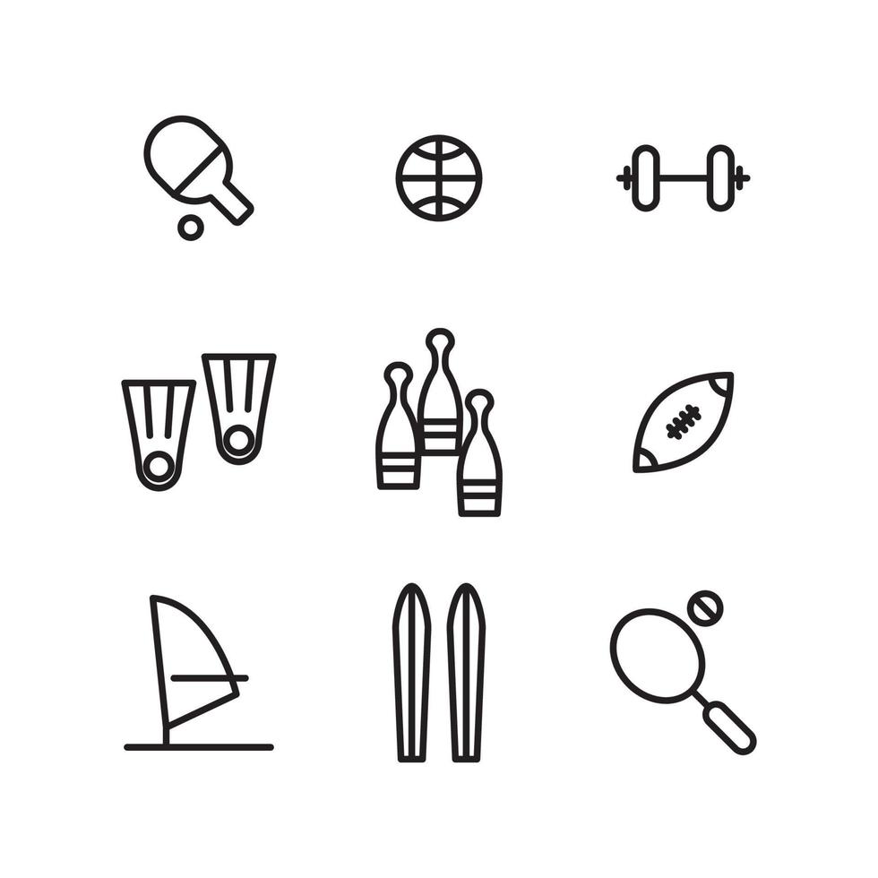 Outlined Sports Icons vector