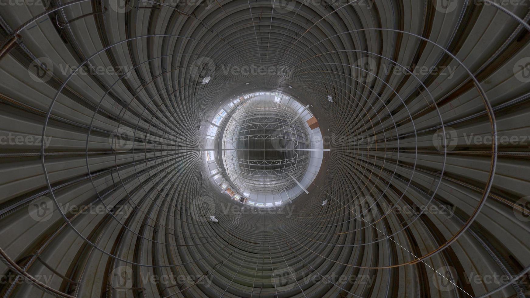 Spherical panorama of indoor construction site photo