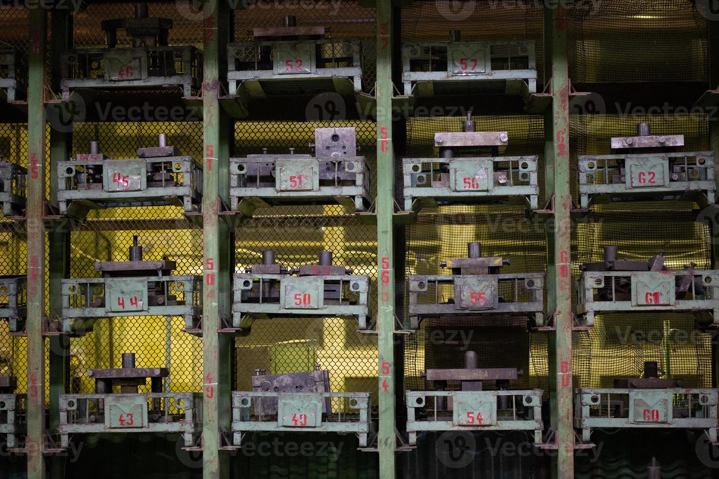 small stamps storage rack in old factory photo