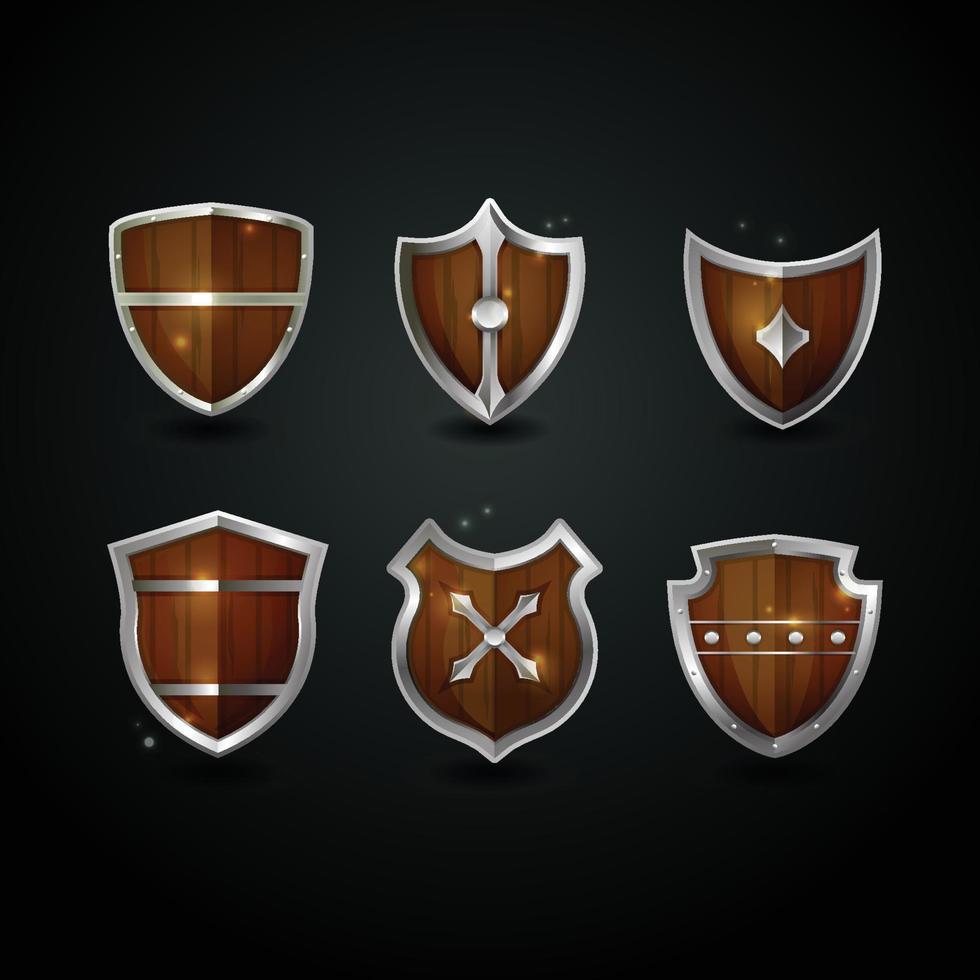 Vintage Shield Icon Collection vector