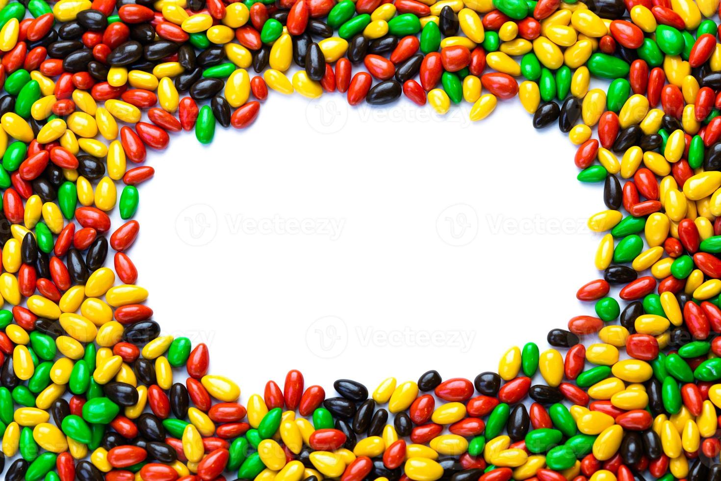 Glossy glazed multicolor sunflower seeds frame mockup photo