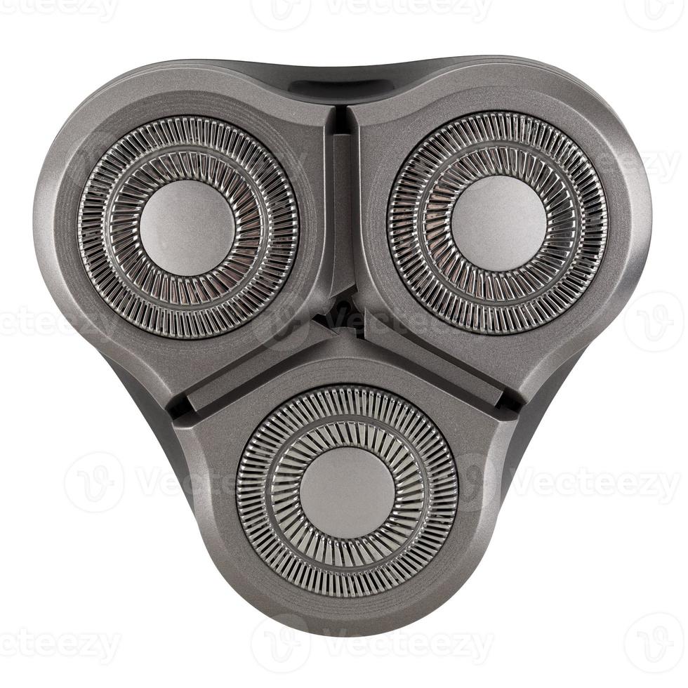 3D floating three razor head, waterproof rotary veneer style electric wireless shaver - isolated photo