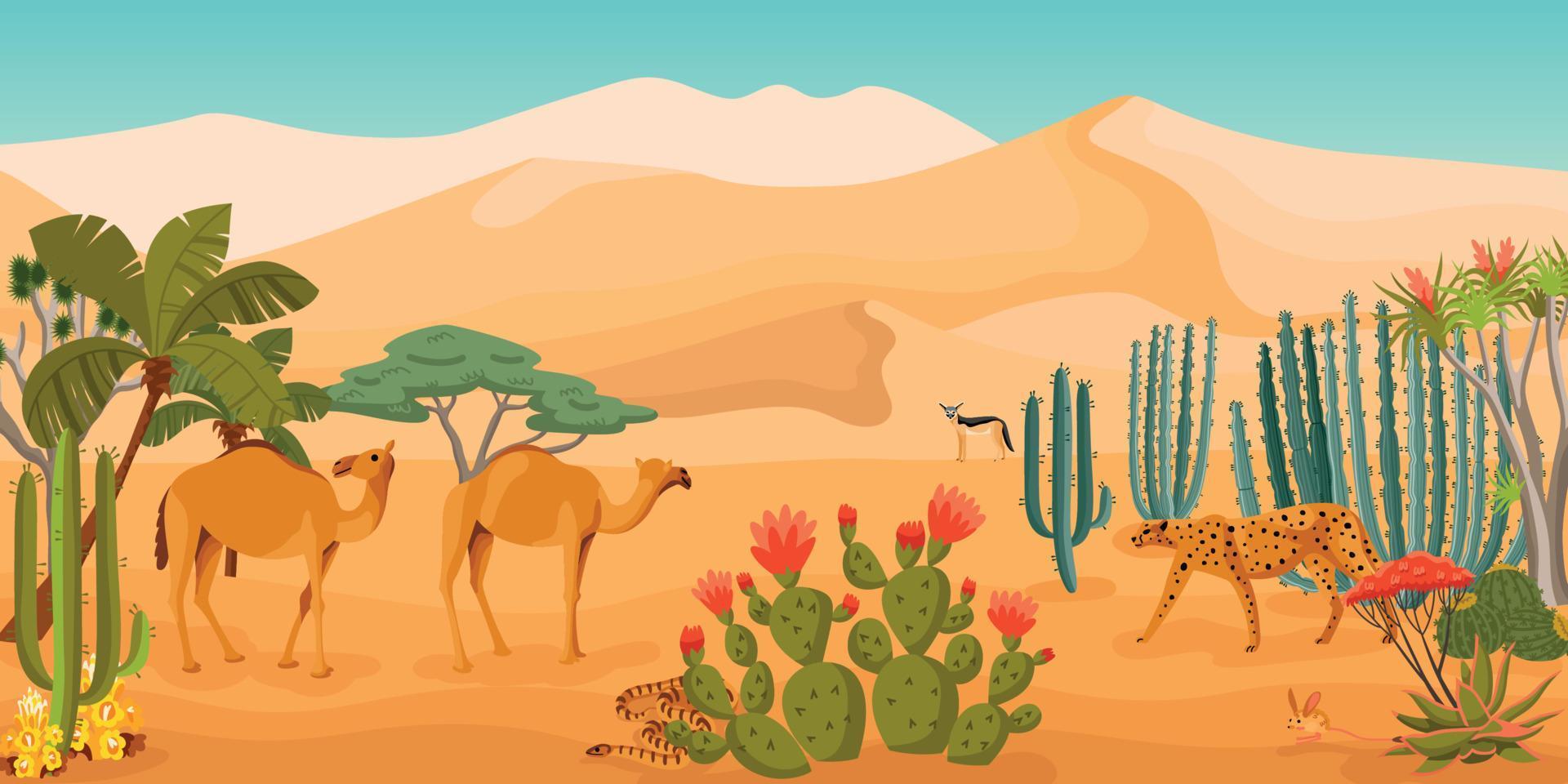 cartel horizontal del desierto vector