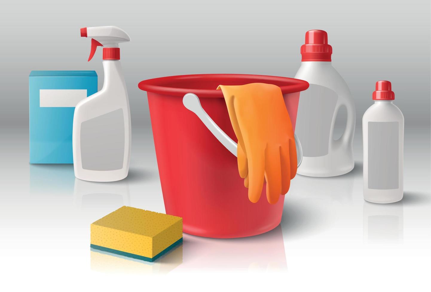 Household Cleaning Products Composition vector