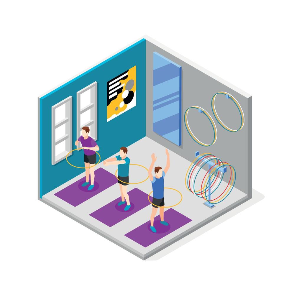 Hula Hoop Isometric Composition vector