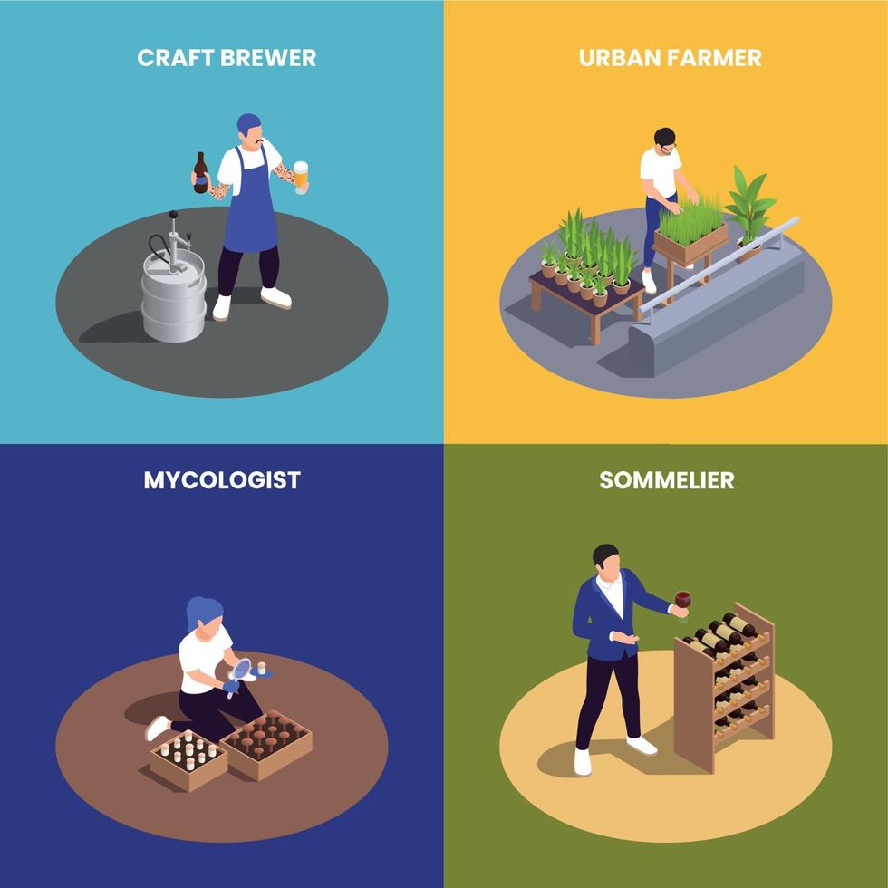 Food Industry Professions Design Concept vector