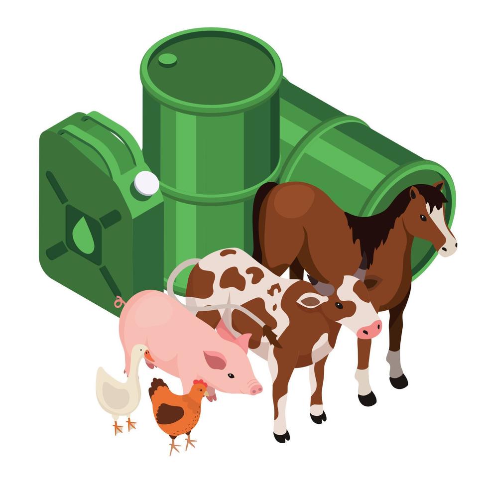 Bio Fuel Animals Composition vector