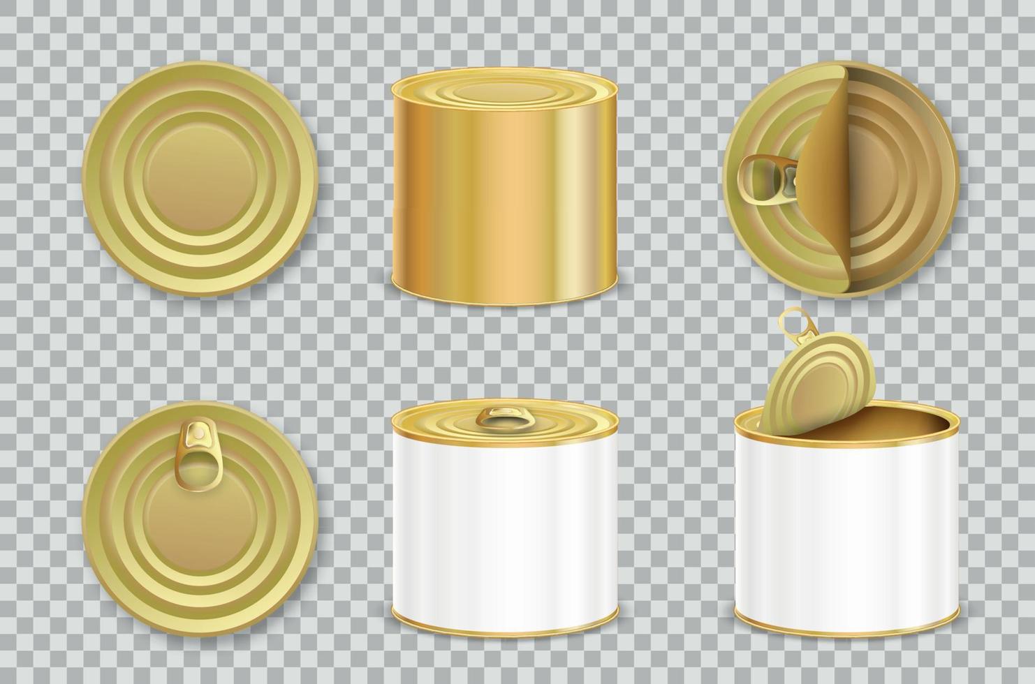 Aluminium Cans Tins Set vector
