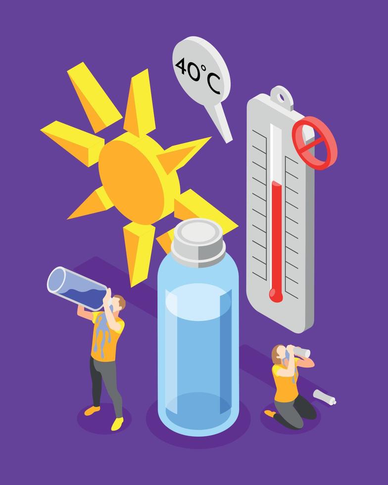 composicion del agua golpe de calor vector