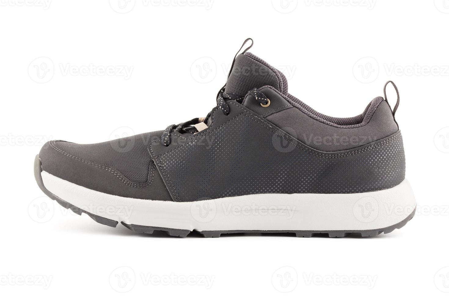 black airmesh summer walking lightweight shoe isolated on white background photo