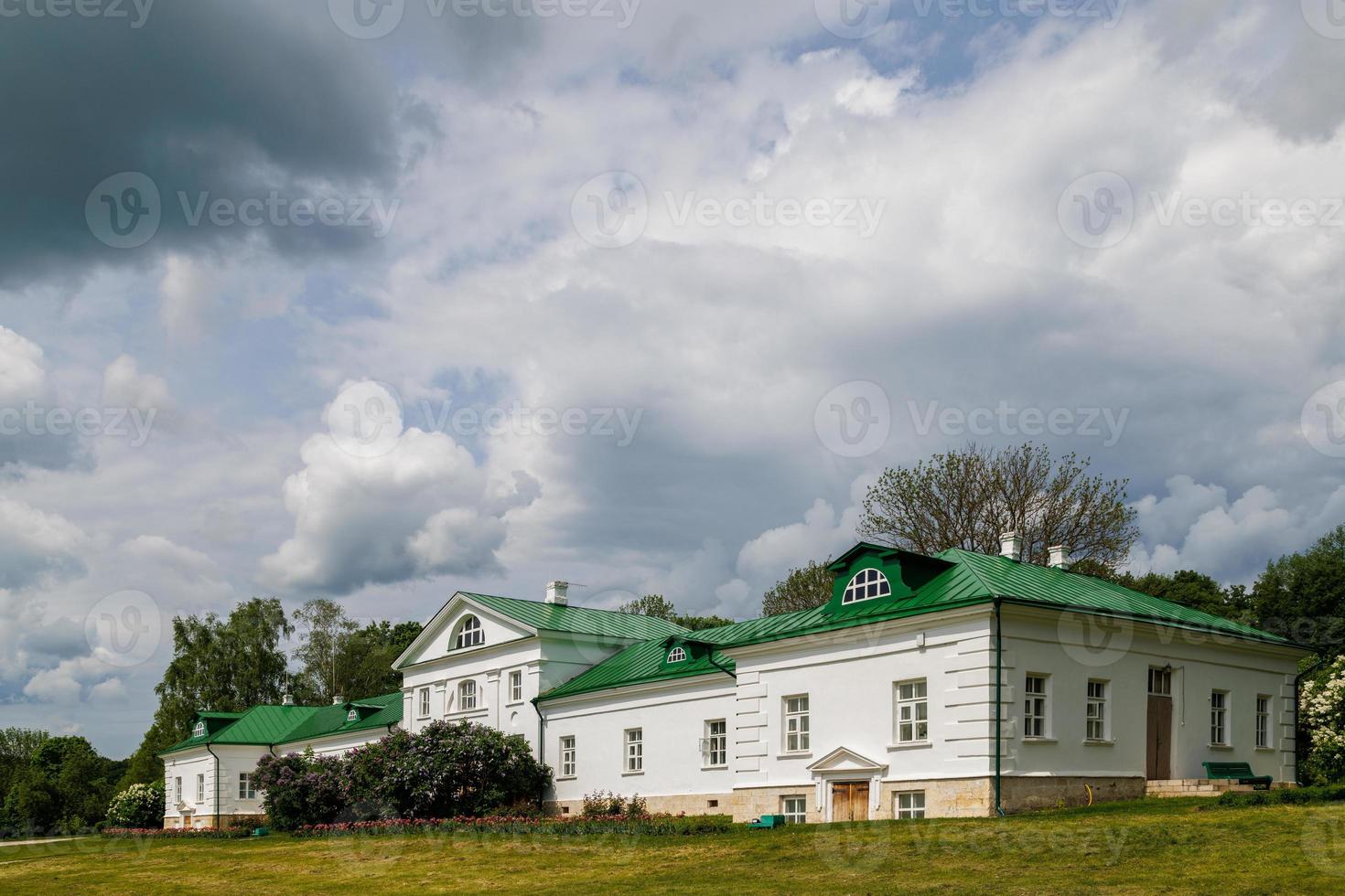 Volkonskiy house at sunny spring day in Yasnaya Polyana, Russia photo