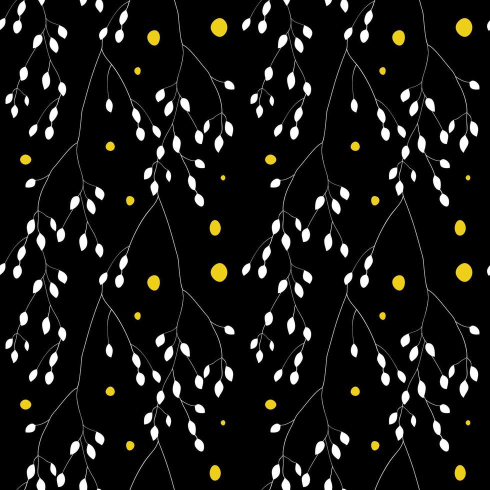 White weeds and yellow spots vector