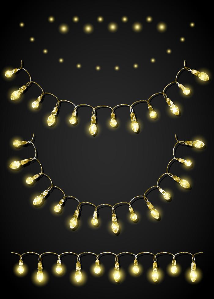 Glitter golden festoon and garland vector
