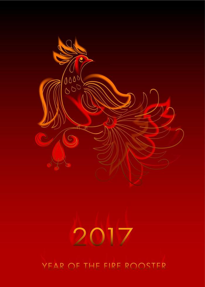 Fire Bird Chinese New Year Symbol vector