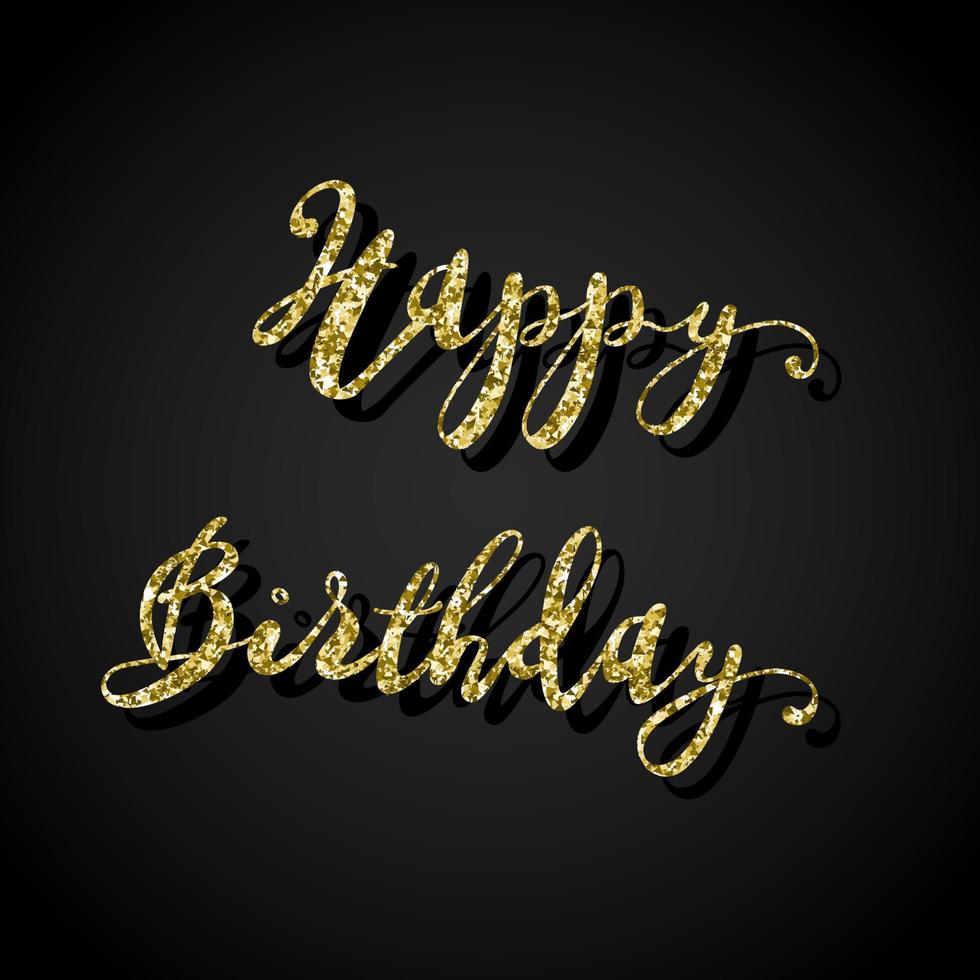 Glitter Greeting Lettering Happy Birthday vector