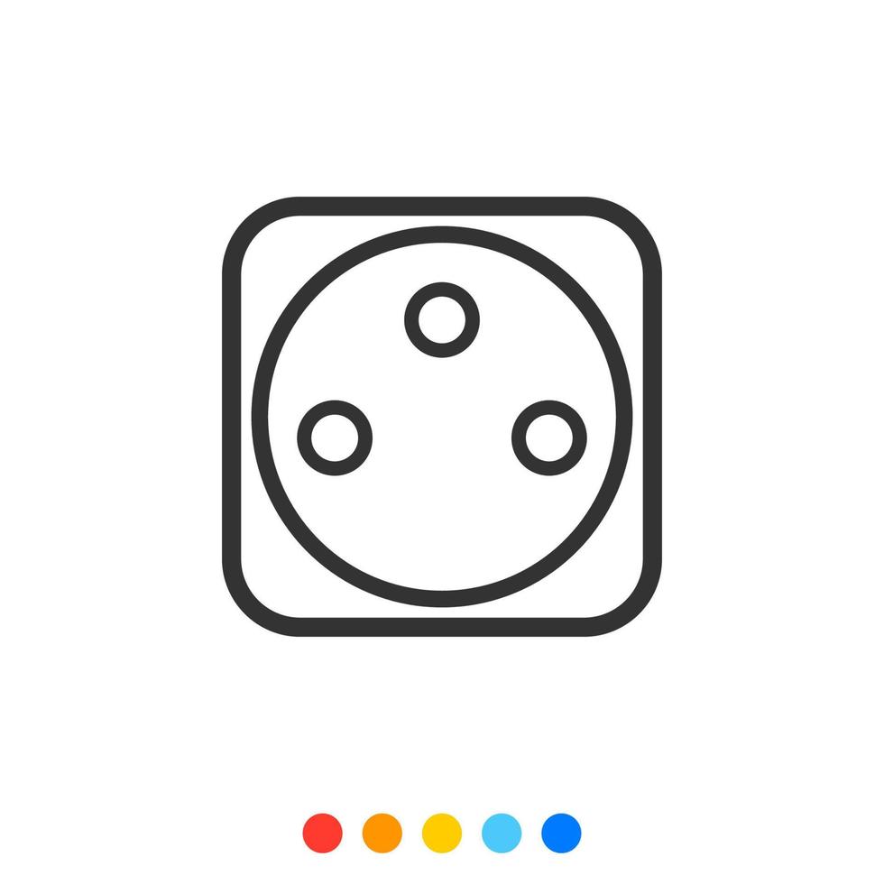 Socket outlet linear icon, Vector. vector