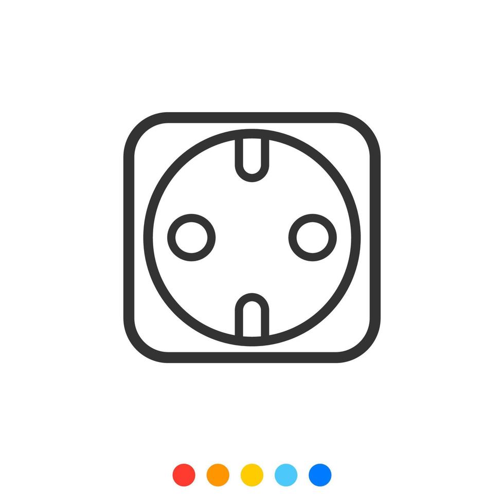 Socket outlet linear icon, Vector. vector