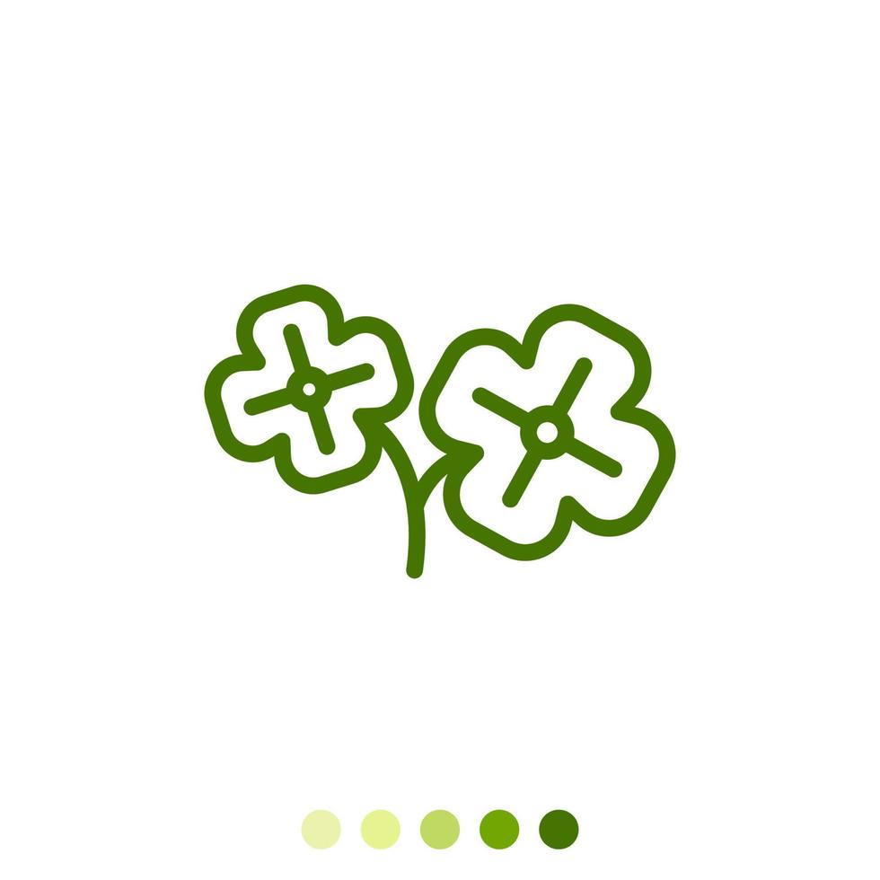Simple green leaf linear icon. vector