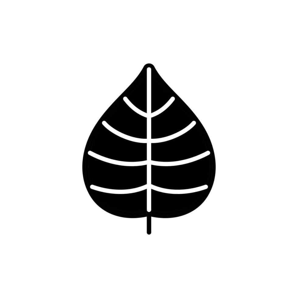 icono de hoja de glifo negro simple. vector