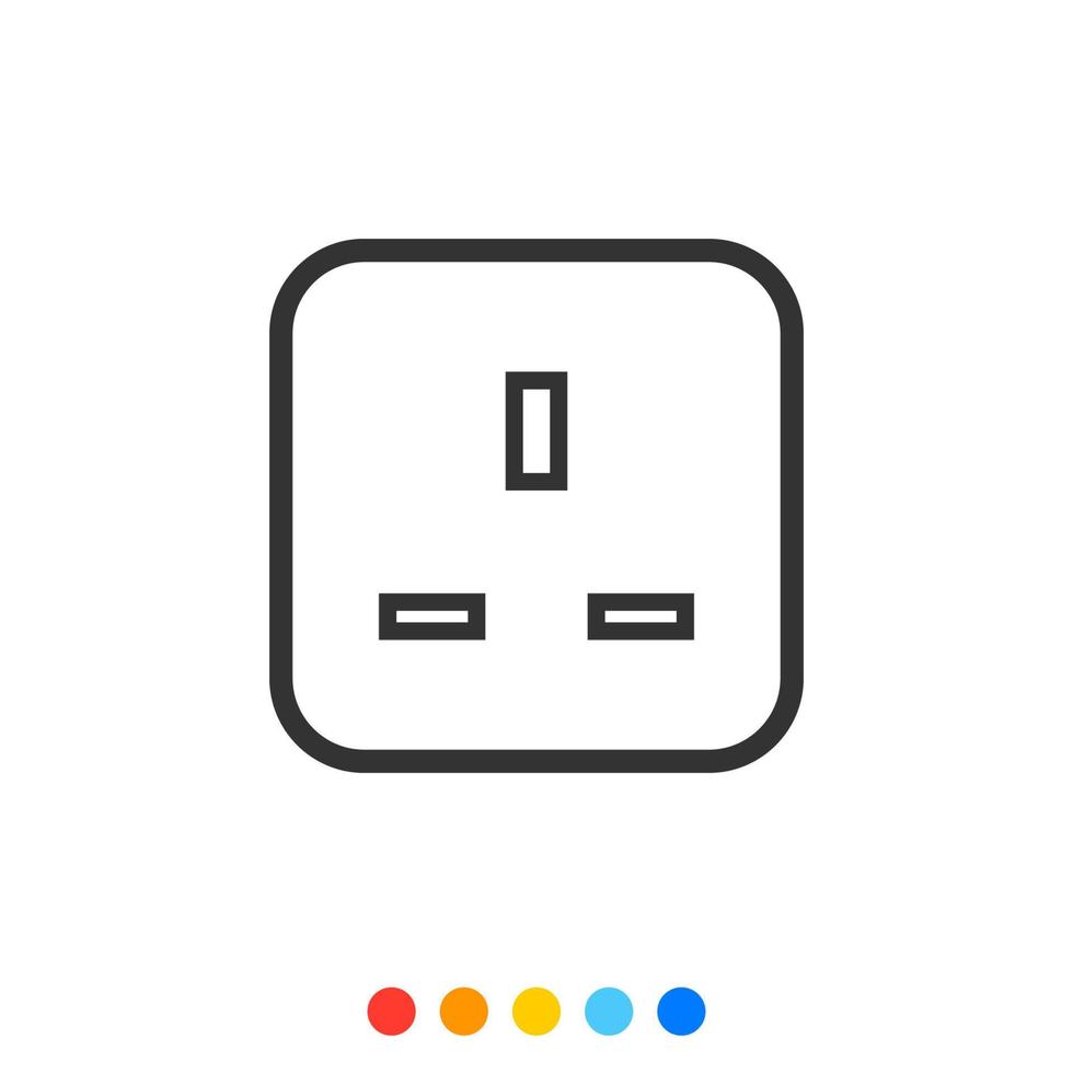 Socket outlet linear icon, Vector. vector