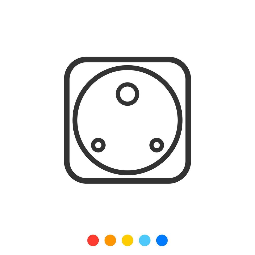 Socket outlet linear icon, Vector. vector