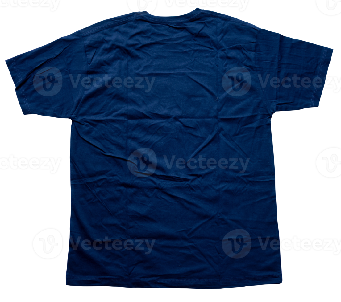 plain t-shirt for mockups template with full back view in isolated background png