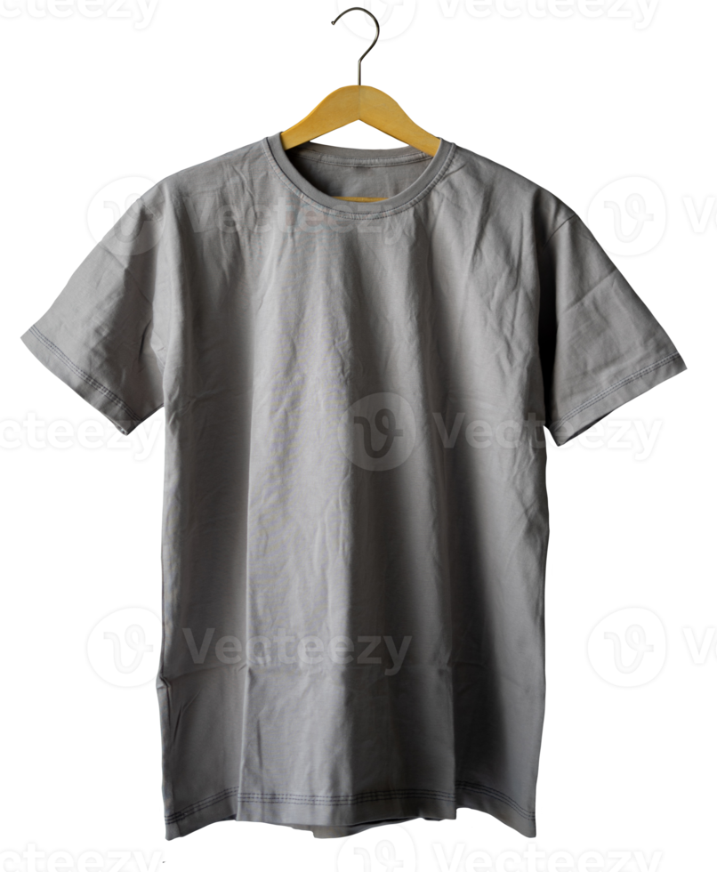plain t-shirt for mockups template with full back view hanger in isolated background png