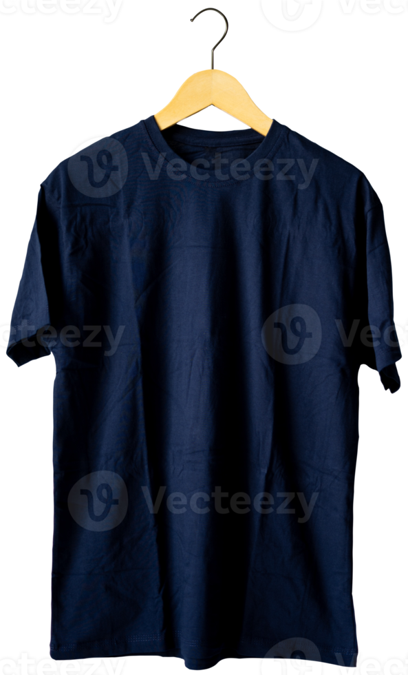 plain t-shirt for mockups template with full back view hanger in isolated background png