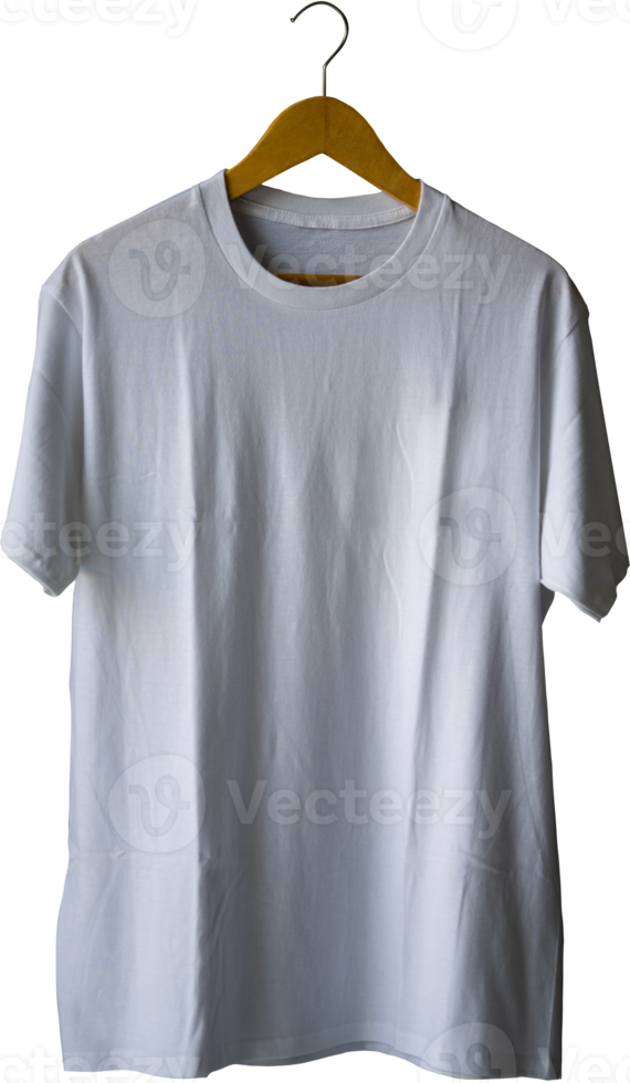 plain t-shirt for mockups template with full back view hanger in isolated background png