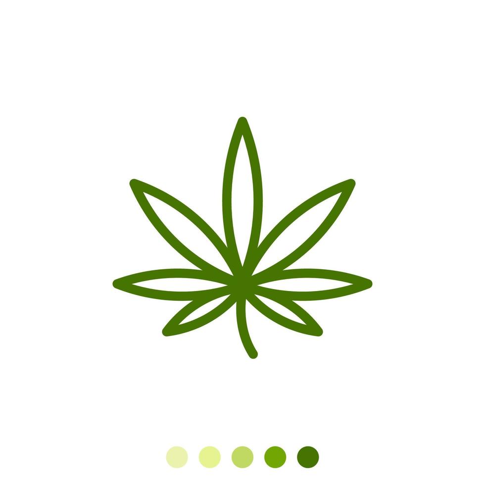 icono lineal de hoja verde simple. vector