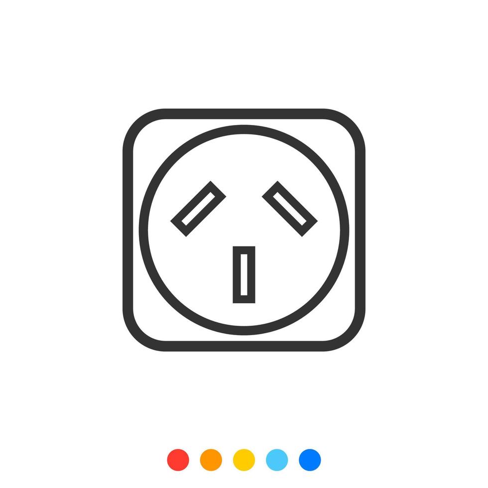 Socket outlet linear icon, Vector. vector