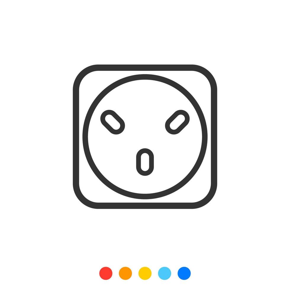 Socket outlet linear icon, Vector. vector