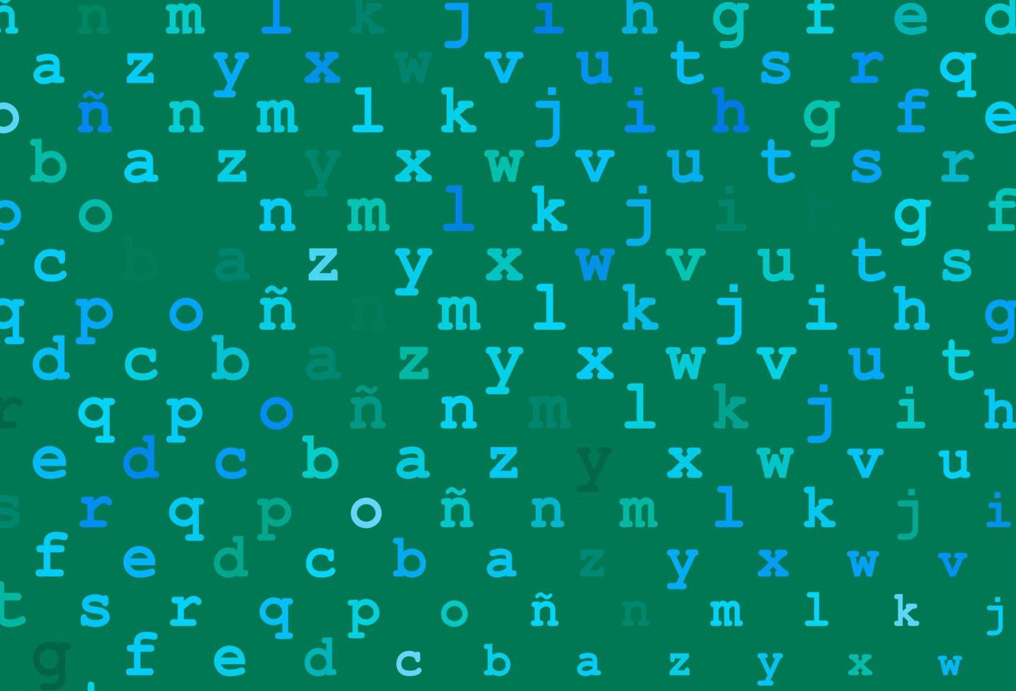 Light blue, green vector pattern with ABC symbols.