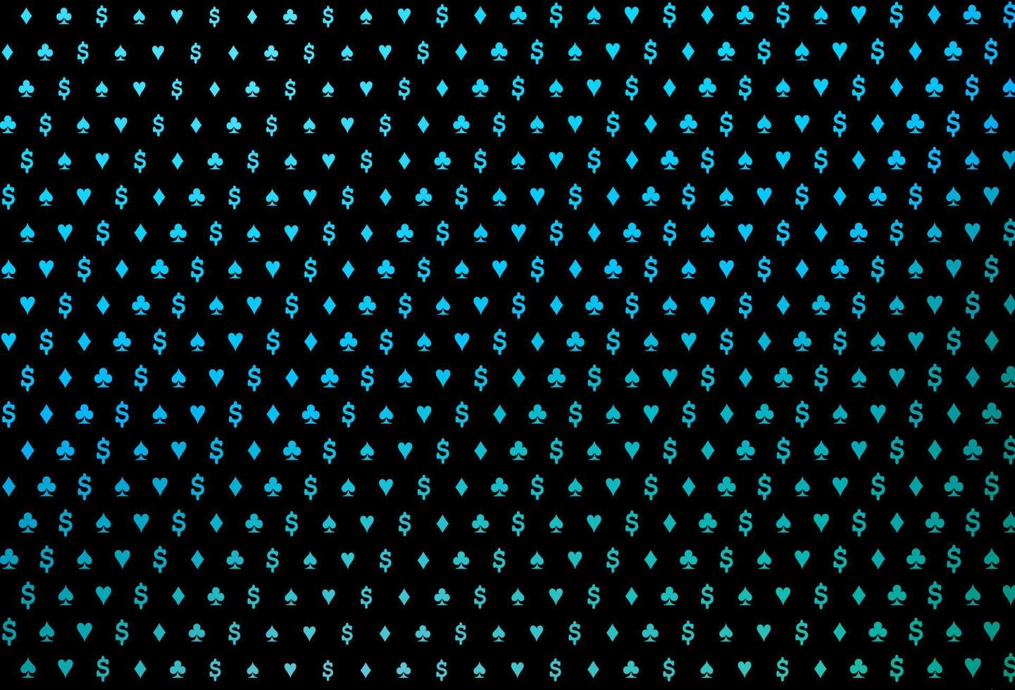 Dark blue, green vector pattern with symbol of cards.