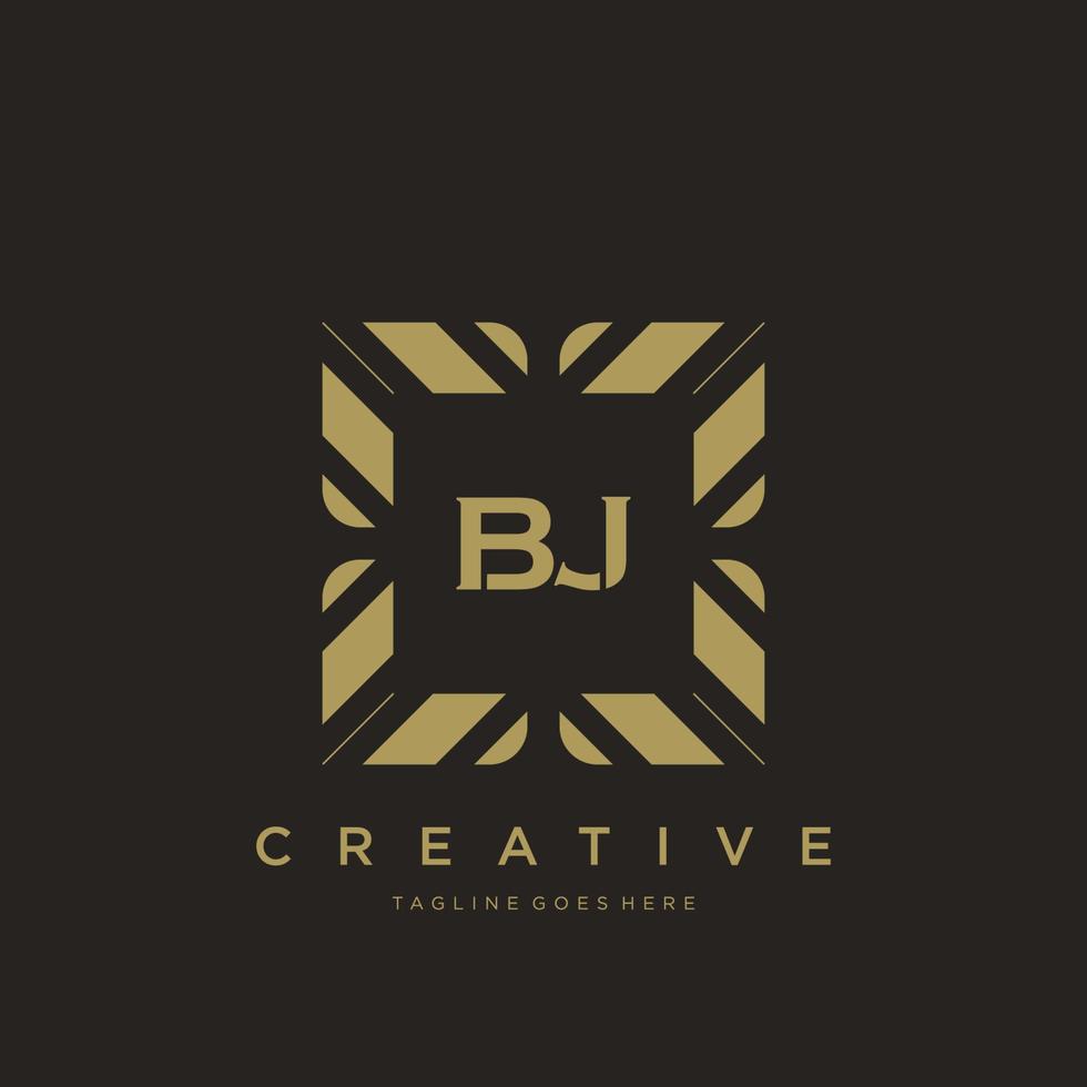 BJ initial letter luxury ornament monogram logo template vector