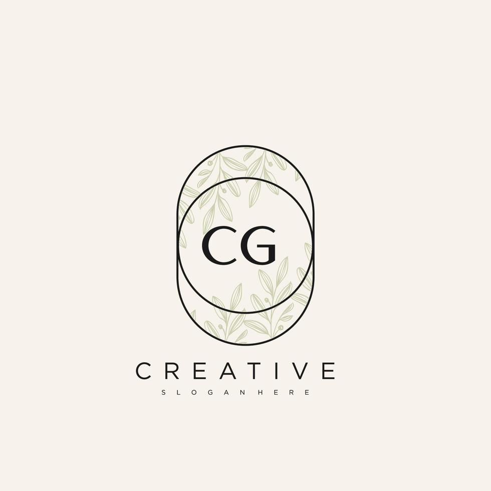 CG Initial Letter Flower Logo Template Vector premium vector art