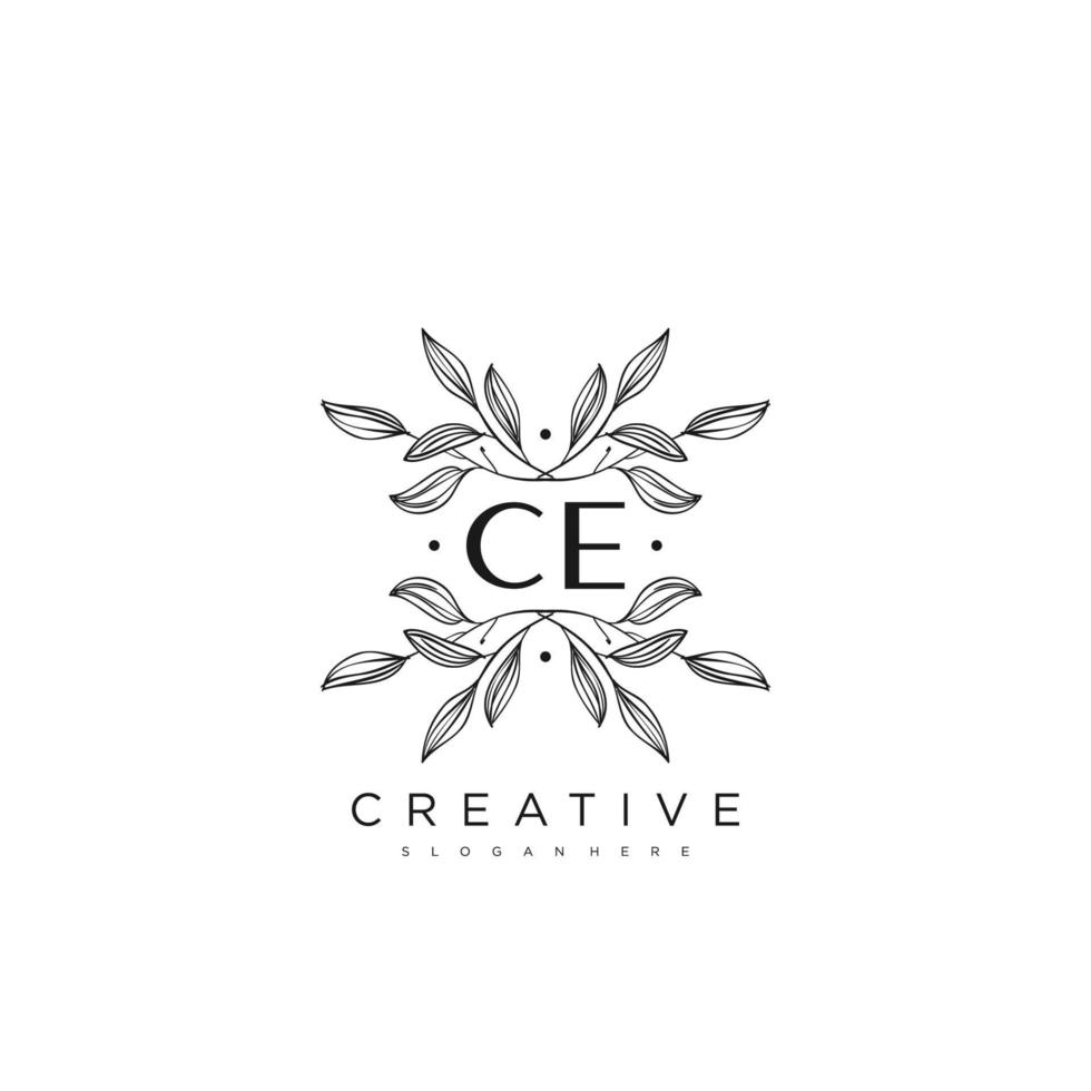 CE Initial Letter Flower Logo Template Vector premium vector art