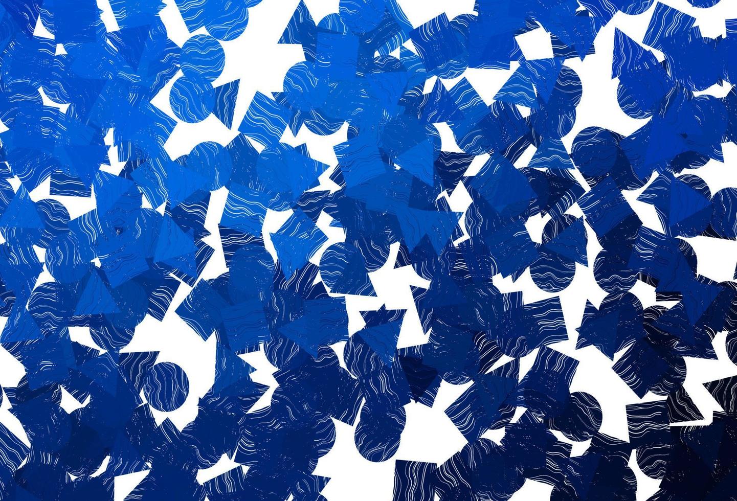 Dark  blue vector template with crystals, circles, squares.