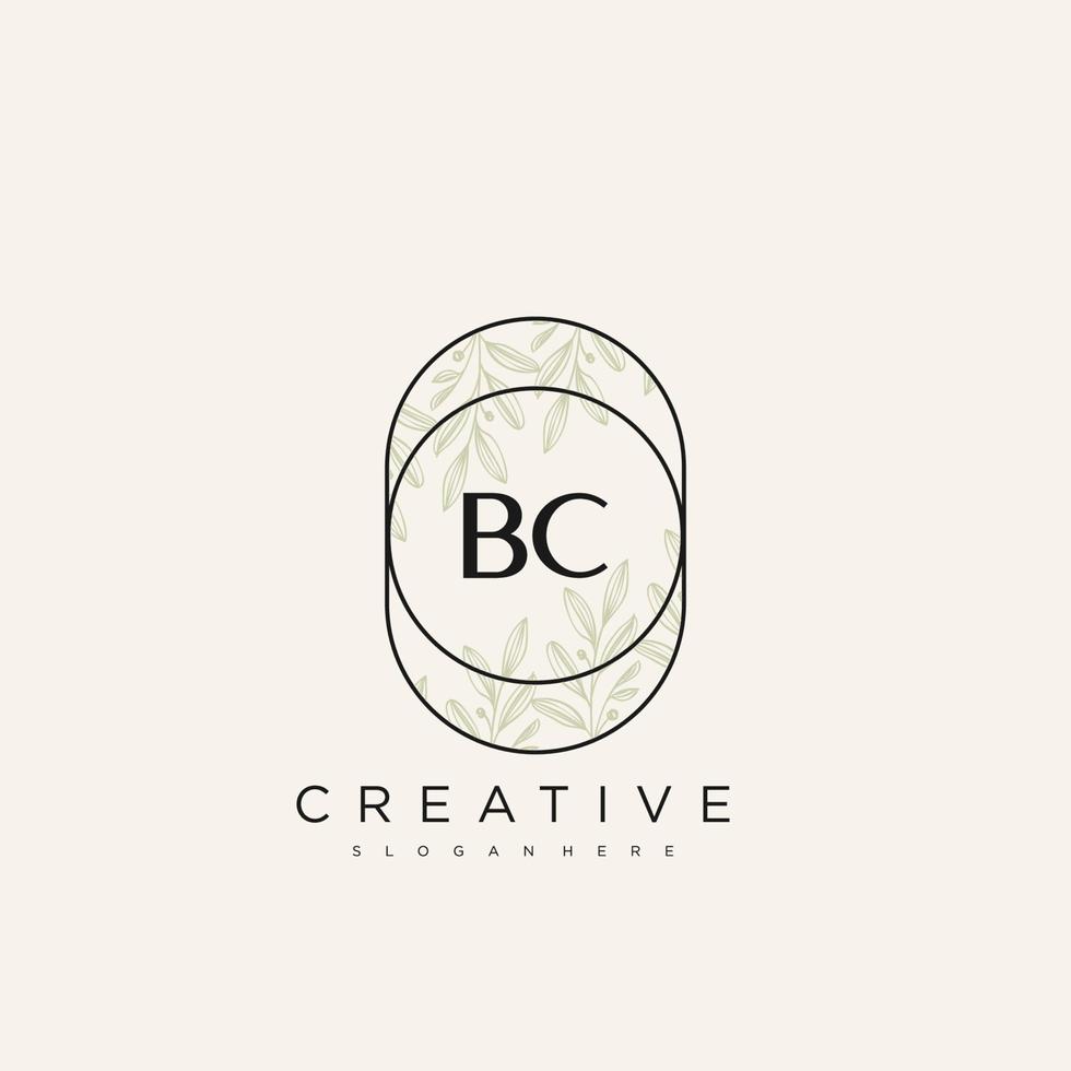 BC Initial Letter Flower Logo Template Vector premium vector art