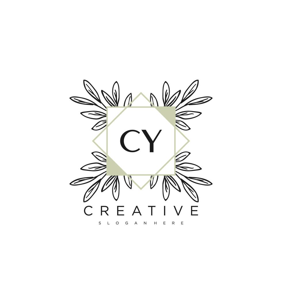 CY Initial Letter Flower Logo Template Vector premium vector art