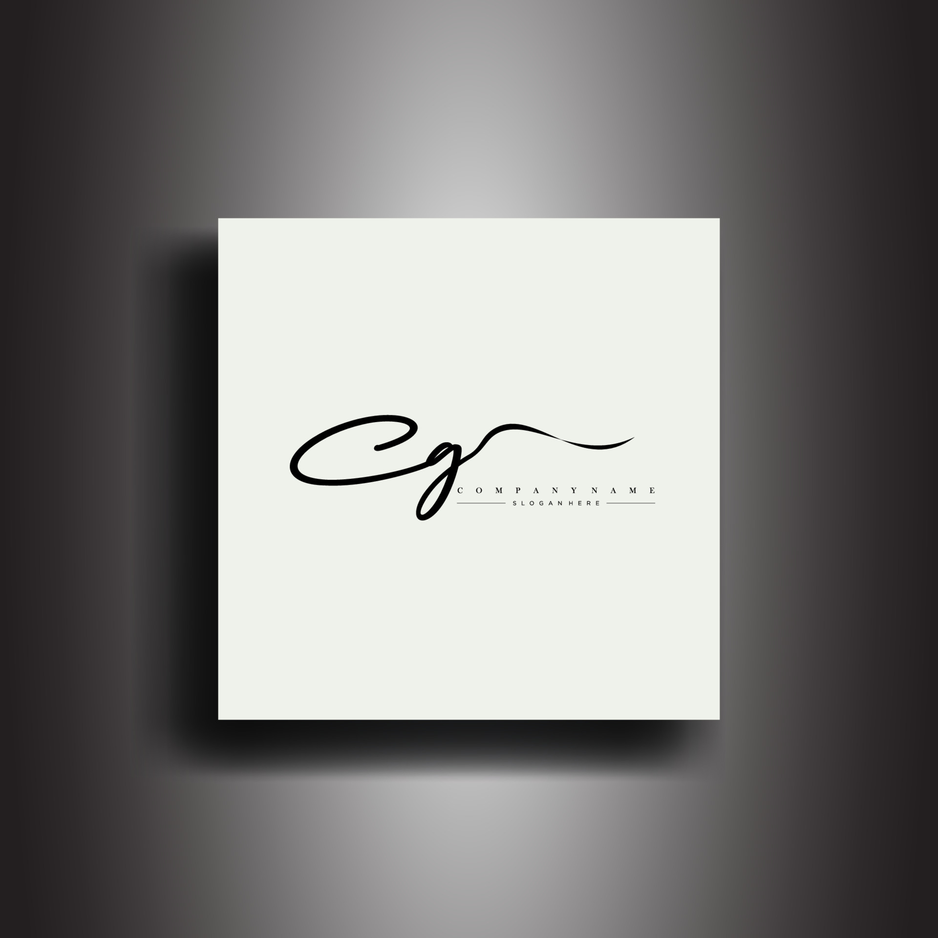 CG Signature style monogram.Calligraphic lettering icon and handwriting