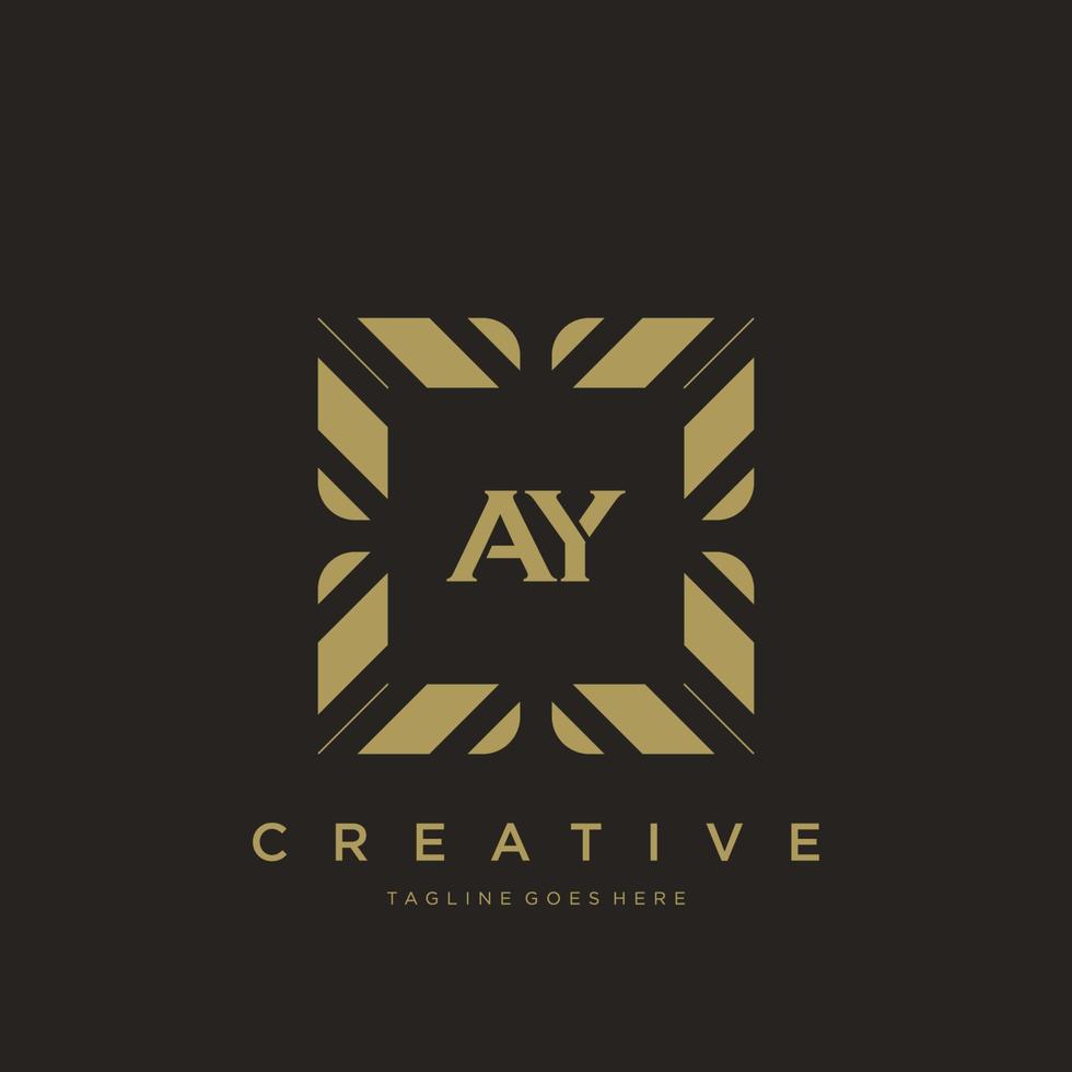 AY initial letter luxury ornament monogram logo template vector